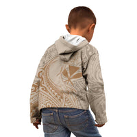 Hawaii Monk Seal and Map Kid Hoodie Polynesian Kanaka Maoli Beige Vibe