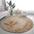 Hawaii Monk Seal and Map Round Carpet Polynesian Kanaka Maoli Beige Vibe