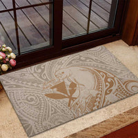 Hawaii Monk Seal and Map Rubber Doormat Polynesian Kanaka Maoli Beige Vibe