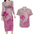 Hawaii Monk Seal and Map Couples Matching Long Sleeve Bodycon Dress and Hawaiian Shirt Polynesian Kanaka Maoli Pink Vibe