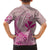 Hawaii Monk Seal and Map Family Matching Long Sleeve Bodycon Dress and Hawaiian Shirt Polynesian Kanaka Maoli Pink Vibe