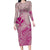 Hawaii Monk Seal and Map Family Matching Long Sleeve Bodycon Dress and Hawaiian Shirt Polynesian Kanaka Maoli Pink Vibe