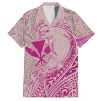 Hawaii Monk Seal and Map Family Matching Off The Shoulder Long Sleeve Dress and Hawaiian Shirt Polynesian Kanaka Maoli Pink Vibe