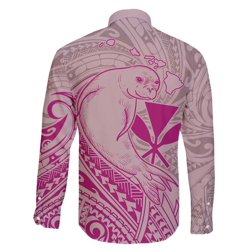 Hawaii Monk Seal and Map Family Matching Off Shoulder Maxi Dress and Hawaiian Shirt Polynesian Kanaka Maoli Pink Vibe