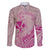 Hawaii Monk Seal and Map Family Matching Off Shoulder Short Dress and Hawaiian Shirt Polynesian Kanaka Maoli Pink Vibe