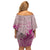 Hawaii Monk Seal and Map Family Matching Off Shoulder Short Dress and Hawaiian Shirt Polynesian Kanaka Maoli Pink Vibe