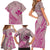 Hawaii Monk Seal and Map Family Matching Short Sleeve Bodycon Dress and Hawaiian Shirt Polynesian Kanaka Maoli Pink Vibe