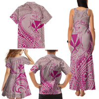 Hawaii Monk Seal and Map Family Matching Tank Maxi Dress and Hawaiian Shirt Polynesian Kanaka Maoli Pink Vibe