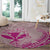 Hawaii Monk Seal and Map Round Carpet Polynesian Kanaka Maoli Pink Vibe