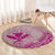 Hawaii Monk Seal and Map Round Carpet Polynesian Kanaka Maoli Pink Vibe