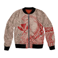Hawaii Monk Seal and Map Bomber Jacket Polynesian Kanaka Maoli Red Vibe