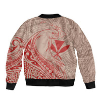 Hawaii Monk Seal and Map Bomber Jacket Polynesian Kanaka Maoli Red Vibe