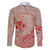 Hawaii Monk Seal and Map Family Matching Long Sleeve Bodycon Dress and Hawaiian Shirt Polynesian Kanaka Maoli Red Vibe