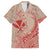 Hawaii Monk Seal and Map Family Matching Off Shoulder Short Dress and Hawaiian Shirt Polynesian Kanaka Maoli Red Vibe