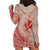 Hawaii Monk Seal and Map Hoodie Dress Polynesian Kanaka Maoli Red Vibe