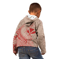 Hawaii Monk Seal and Map Kid Hoodie Polynesian Kanaka Maoli Red Vibe