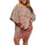 Hawaii Monk Seal and Map Off Shoulder Short Dress Polynesian Kanaka Maoli Red Vibe