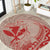 Hawaii Monk Seal and Map Round Carpet Polynesian Kanaka Maoli Red Vibe