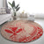 Hawaii Monk Seal and Map Round Carpet Polynesian Kanaka Maoli Red Vibe