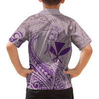 Hawaii Monk Seal and Map Family Matching Off Shoulder Short Dress and Hawaiian Shirt Polynesian Kanaka Maoli Violet Vibe