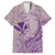 Hawaii Monk Seal and Map Family Matching Off Shoulder Short Dress and Hawaiian Shirt Polynesian Kanaka Maoli Violet Vibe