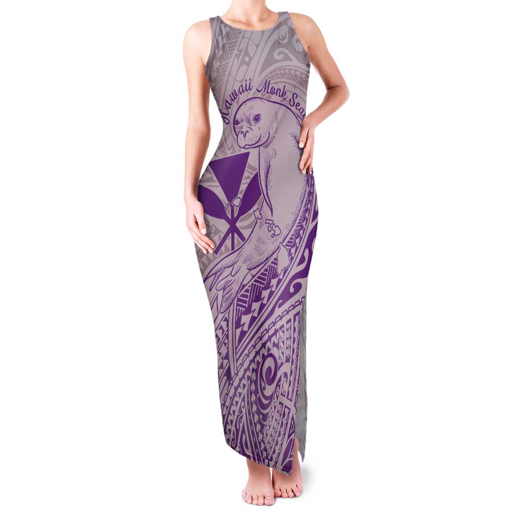 Hawaii Monk Seal and Map Family Matching Tank Maxi Dress and Hawaiian Shirt Polynesian Kanaka Maoli Violet Vibe