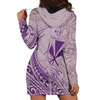 Hawaii Monk Seal and Map Hoodie Dress Polynesian Kanaka Maoli Violet Vibe