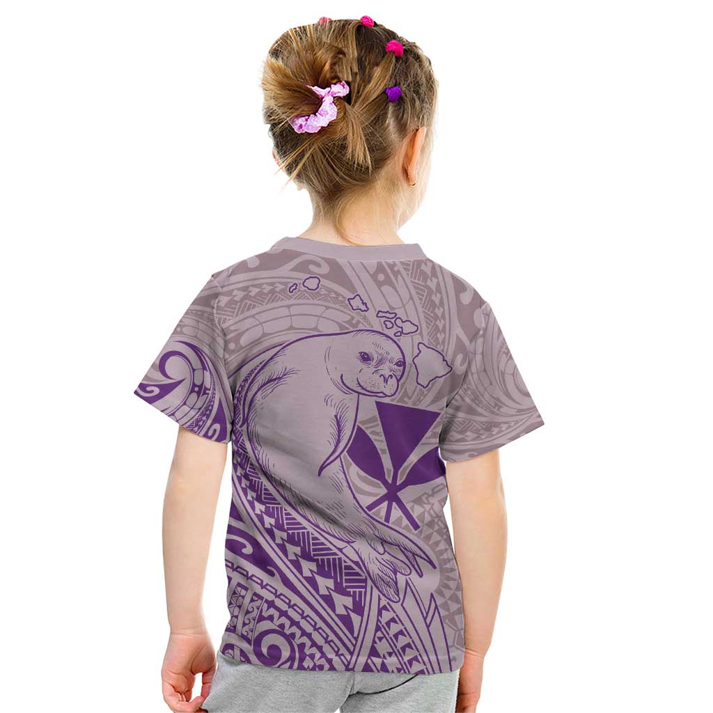 Hawaii Monk Seal and Map Kid T Shirt Polynesian Kanaka Maoli Violet Vibe
