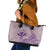 Hawaii Monk Seal and Map Leather Tote Bag Polynesian Kanaka Maoli Violet Vibe