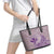 Hawaii Monk Seal and Map Leather Tote Bag Polynesian Kanaka Maoli Violet Vibe