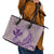 Hawaii Monk Seal and Map Leather Tote Bag Polynesian Kanaka Maoli Violet Vibe