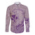 Hawaii Monk Seal and Map Long Sleeve Button Shirt Polynesian Kanaka Maoli Violet Vibe