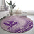 Hawaii Monk Seal and Map Round Carpet Polynesian Kanaka Maoli Violet Vibe