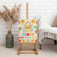 Kawaii Turtle Canvas Wall Art Aloha Hibiscus Flowers LT9 - Polynesian Pride