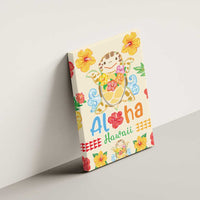 Kawaii Turtle Canvas Wall Art Aloha Hibiscus Flowers LT9 - Polynesian Pride