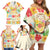 Kawaii Turtle Family Matching Off Shoulder Short Dress and Hawaiian Shirt Aloha Hibiscus Flowers