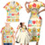 Kawaii Turtle Family Matching Short Sleeve Bodycon Dress and Hawaiian Shirt Aloha Hibiscus Flowers