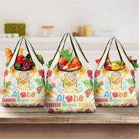 Kawaii Turtle Grocery Bag Aloha Hibiscus Flowers LT9 3-pack One Size Beige - Polynesian Pride
