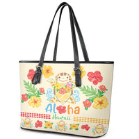 Kawaii Turtle Leather Tote Bag Aloha Hibiscus Flowers LT9 - Polynesian Pride