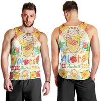 Kawaii Turtle Men Tank Top Aloha Hibiscus Flowers LT9 - Polynesian Pride