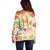 Kawaii Turtle Off Shoulder Sweater Aloha Hibiscus Flowers