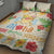 Kawaii Turtle Quilt Bed Set Aloha Hibiscus Flowers