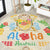 Kawaii Turtle Round Carpet Aloha Hibiscus Flowers