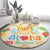 Kawaii Turtle Round Carpet Aloha Hibiscus Flowers