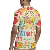 Kawaii Turtle Rugby Jersey Aloha Hibiscus Flowers LT9 - Polynesian Pride