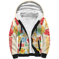 Kawaii Turtle Sherpa Hoodie Aloha Hibiscus Flowers LT9 Unisex Beige - Polynesian Pride