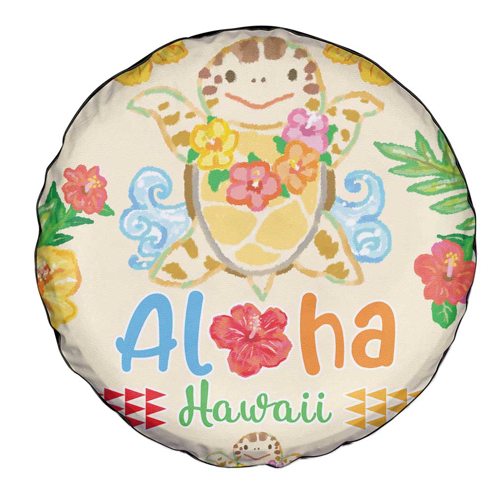 Kawaii Turtle Spare Tire Cover Aloha Hibiscus Flowers LT9 - Polynesian Pride