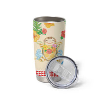 Kawaii Turtle Tumbler Cup Aloha Hibiscus Flowers LT9 - Polynesian Pride