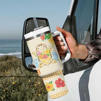 Kawaii Turtle Tumbler With Handle Aloha Hibiscus Flowers LT9 - Polynesian Pride