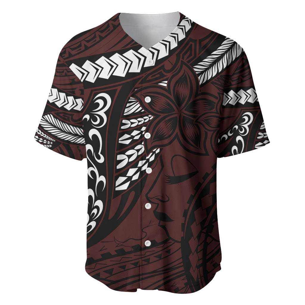 Polynesian Girl Tribal Tattoo Baseball Jersey Oxbood Vibe